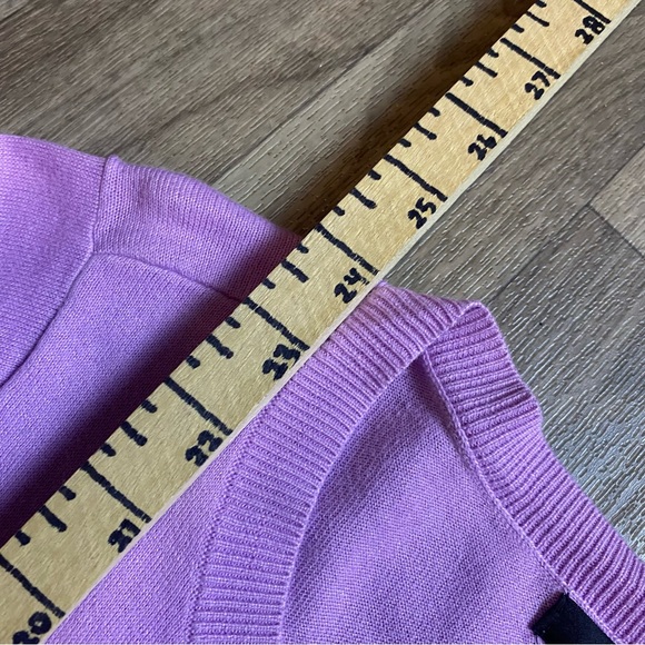 Halogen Purple Tie Front Knit Sweater Size Small - Picture 5 of 6